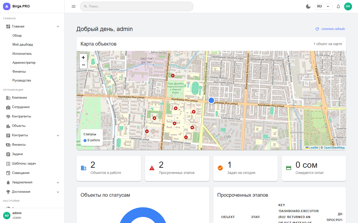 Birge.PRO — главный дашборд